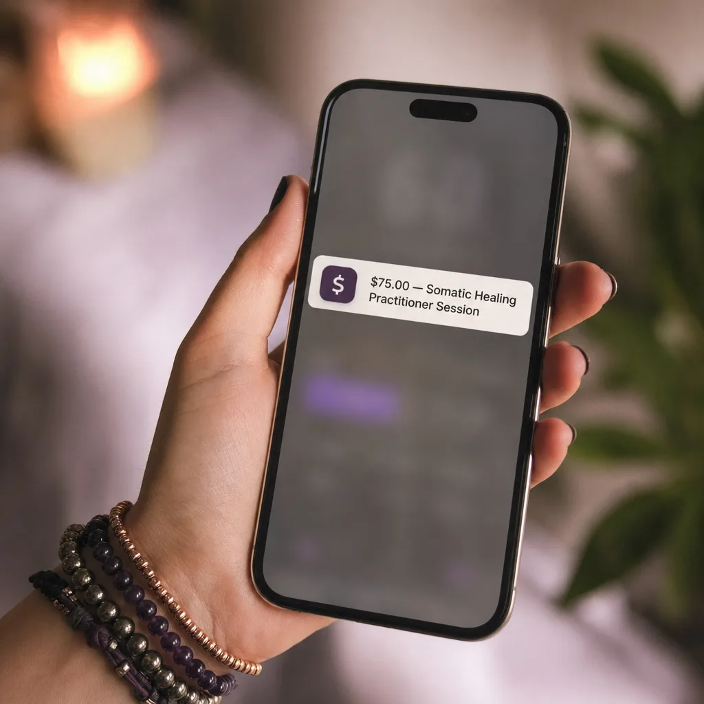 Your first paid session: payment received on the reader's phone